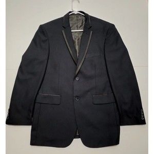 NWD Stacy Adams Gold Men's Size 40R Dark Blue, Pattern Blazer flaw